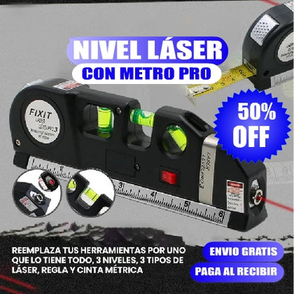 METRO CON NIVEL LASER 4 EN 1