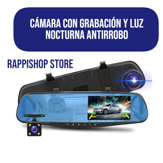 Vision360 Pro® | Espejo Retrovisor+ Cámara Frontal y Trasera